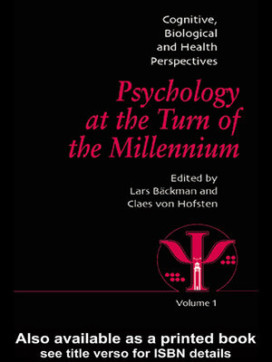 cover image of Psychology at the Turn of the Millennium, Volume 1